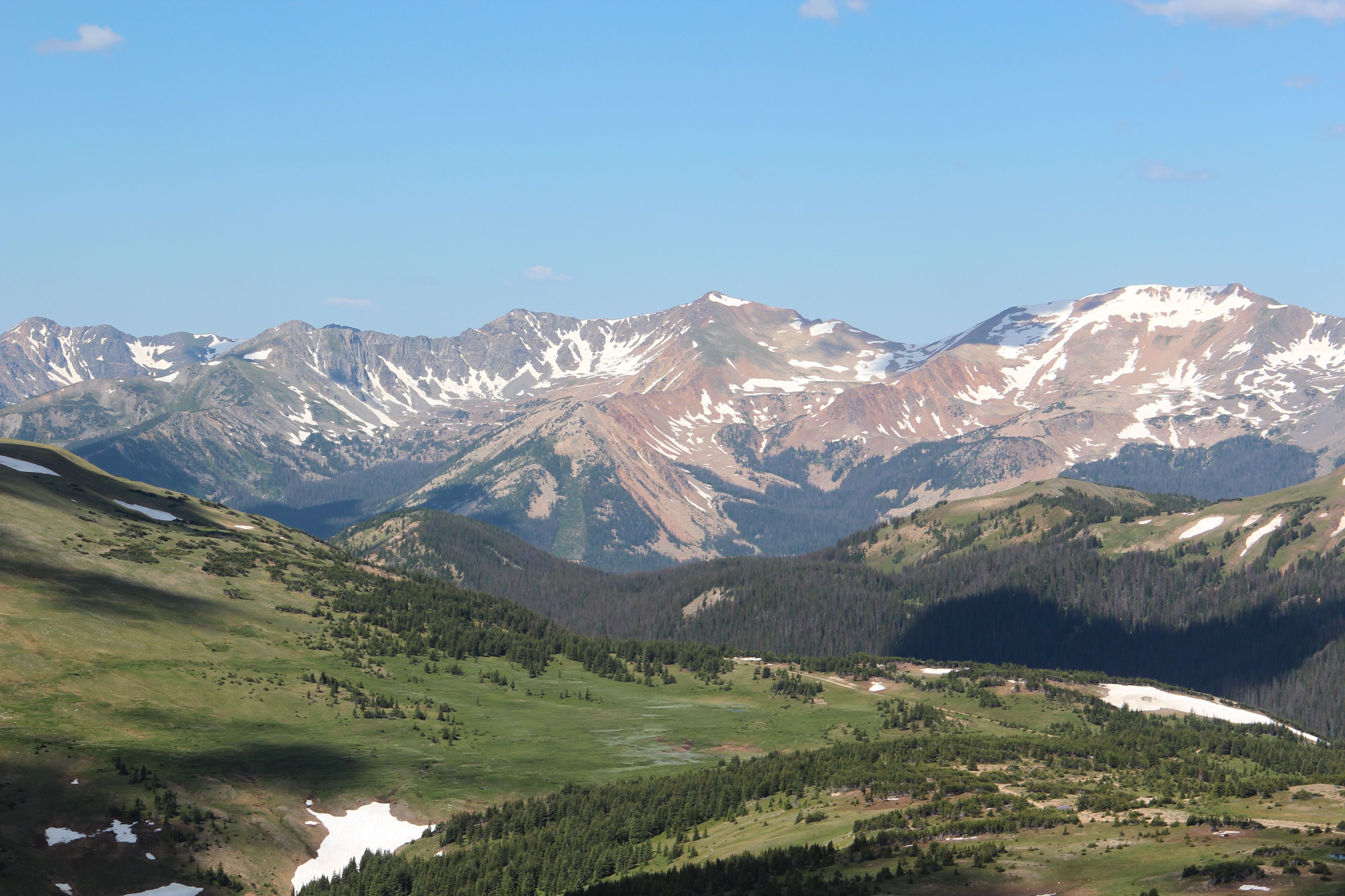 Rocky Mountain ridgelines seen from Gore Range Overlook in Colorado.